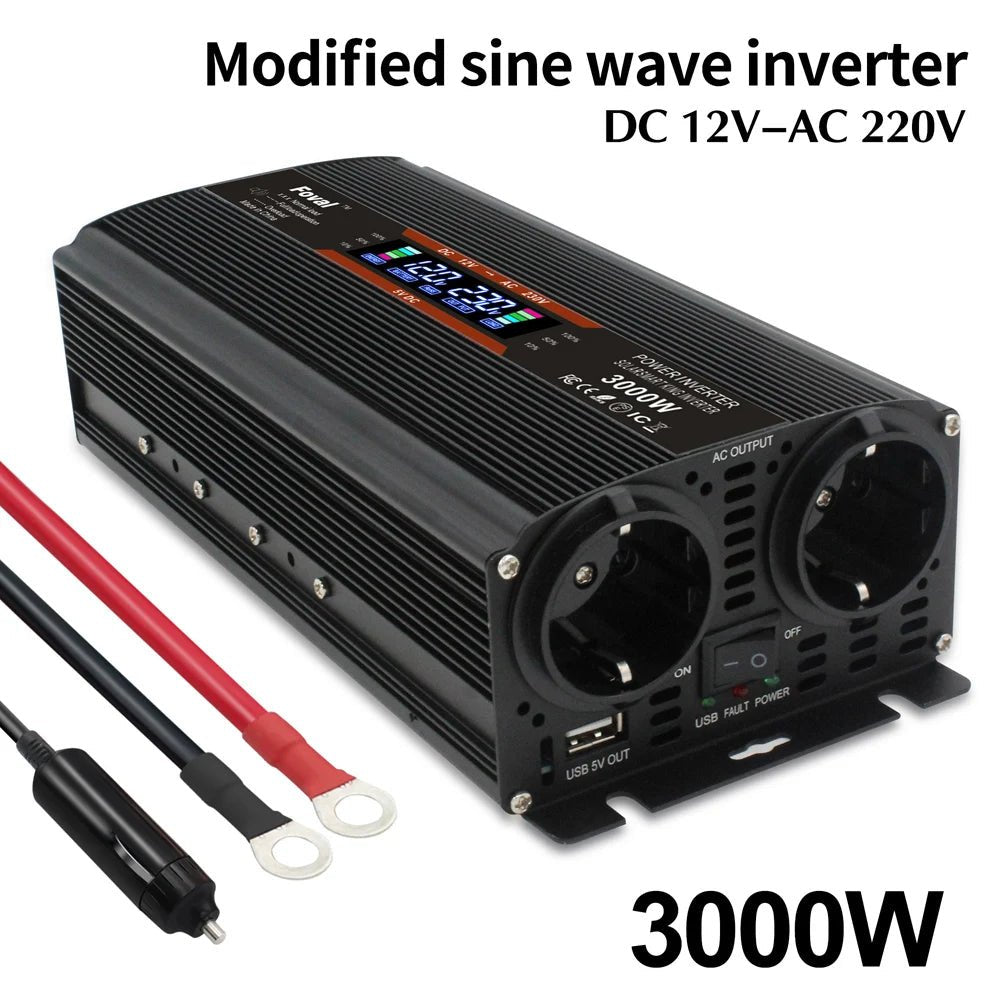 CONVERTISSEUR DE BATTERIE 12 VOLT EN 220VOLTS, - Web-Bootik