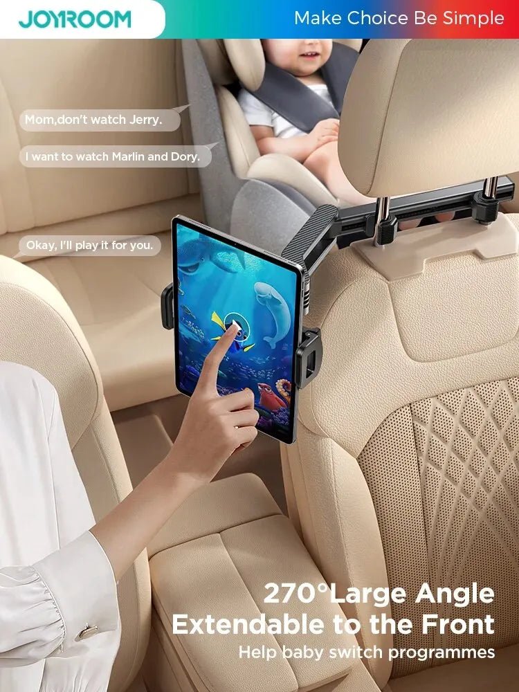 SUPPORT DE TELEPHONE ET TABLETTE UNIVERSEL DE 4,7 A 12,9 POUCE POUR APPUIE TETE DE VOITURE ROTATION 360° - Web-Bootik